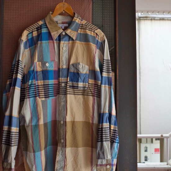 19SS エンジニアードガーメンツ Big Madras Plaid S カーキ - シャツ