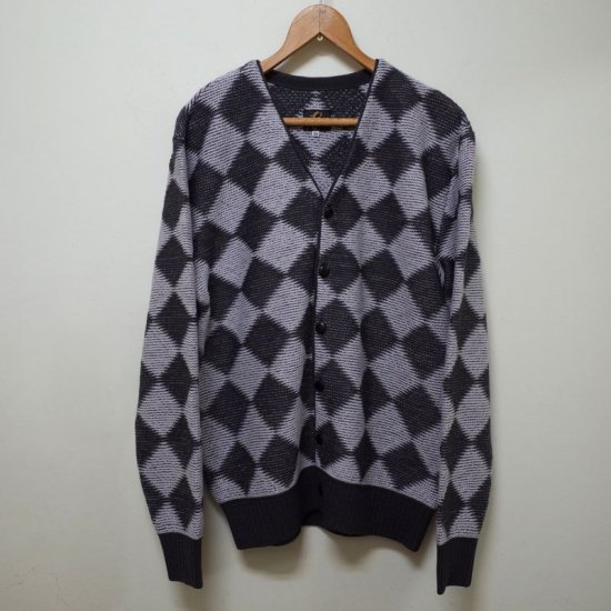 NEEDLES( ニードルズ）|V Neck Cardigan - Checkered -Charcoal