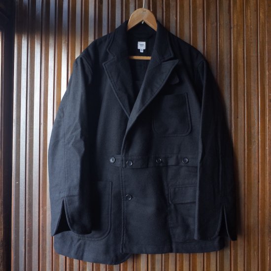 RANDT(アールアンドティー)|RT Jacket-Black Solid Poly Wool Flannel 