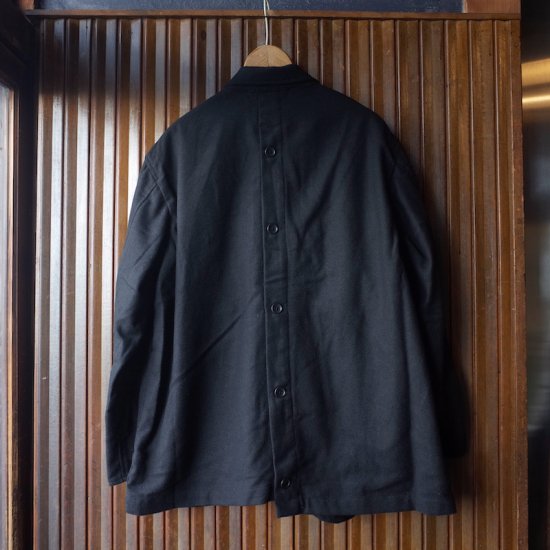 RANDT(アールアンドティー)|RT Jacket-Black Solid Poly Wool Flannel 