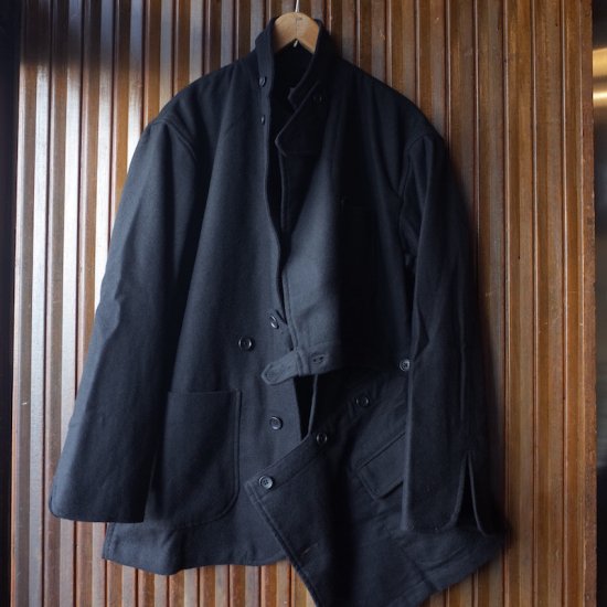 RANDT(アールアンドティー)|RT Jacket-Black Solid Poly Wool Flannel