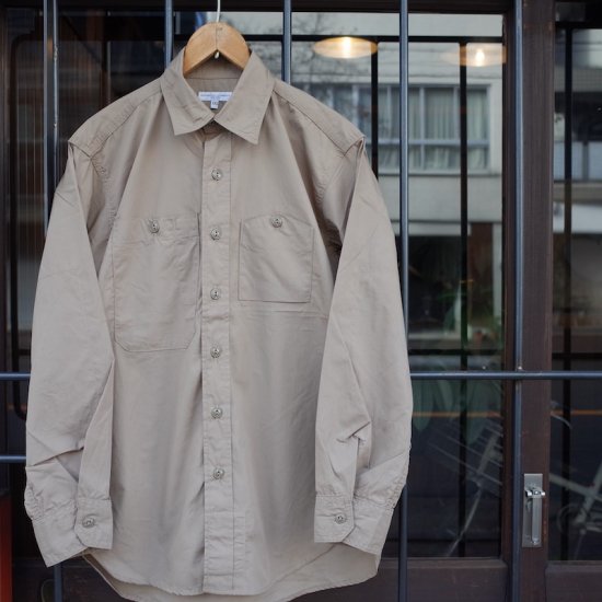 Engineered Garments (エンジニアードガーメンツ)|Work Shirt-Pima Cotton Broadcloth-Khaki  - BEVERLY HILLS CHICKEN