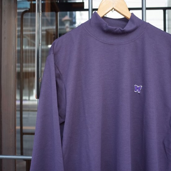 NEEDLES( ニードルズ）|L/S Mock Neck Tee - PE/C Jersey-EGGPLANT 