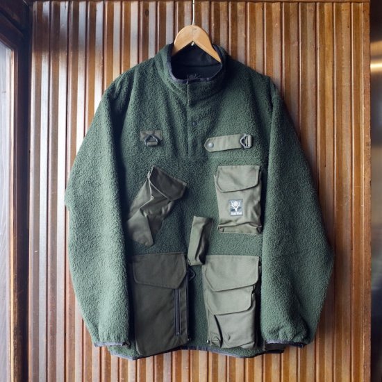 South2West8（サウスツーウエストエイト)|Tenkara Trout Pullover Jacket - Poly Fleece-GREEN  - BEVERLY HILLS CHICKEN