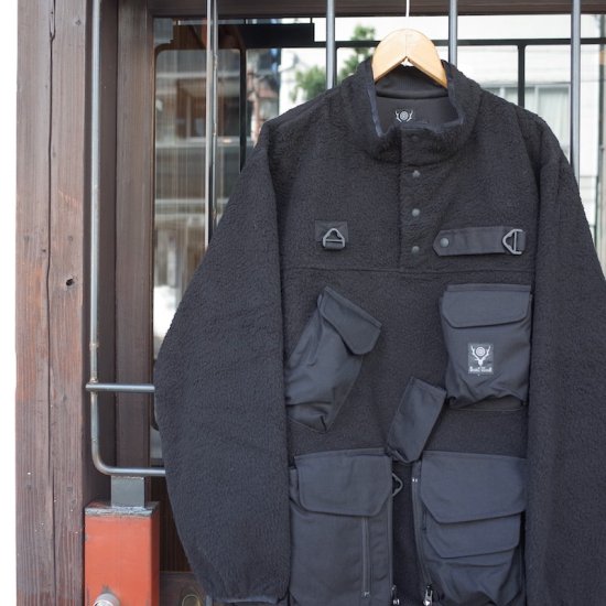 South2West8（サウスツーウエストエイト)|Tenkara Trout Pullover Jacket - Poly Fleece-BLACK  - BEVERLY HILLS CHICKEN