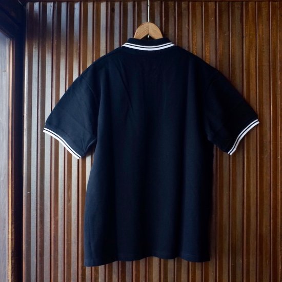 NEEDLES( ニードルズ）|Shawl Collar S/S Polo - Cotton Pique - Black