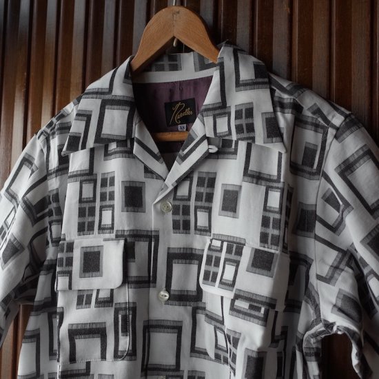 中古】Needles S／S Classic Shirt Multi Block Jq オープンカラー