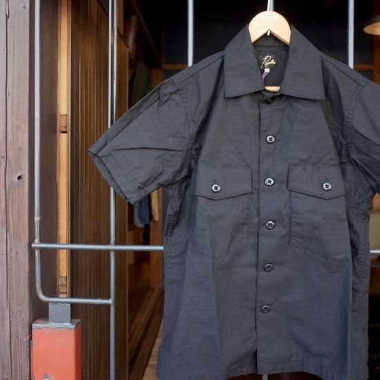 NEEDLES( ニードルズ)|S/S Fatigue Shirt - BacksateenーBlack NEEDLES( ニードルズ)|S/S Fatigue Shirt - BacksateenーBlack