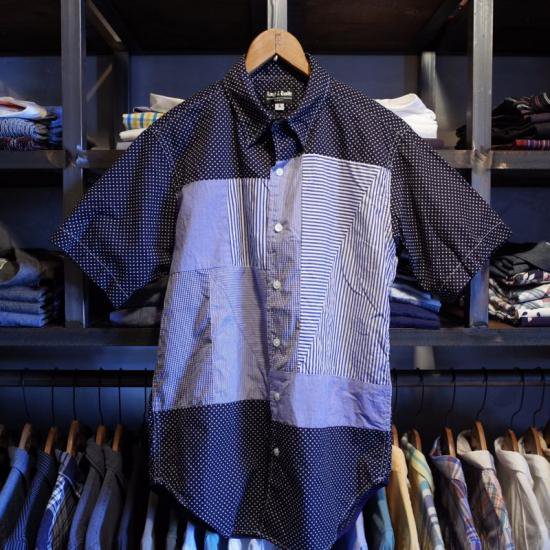 Rough&Tumble(ラフアンドタンブル)|BLOCK SHIRT-POLKA DOT-NAVY