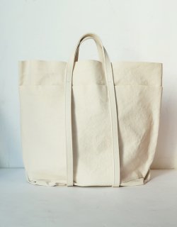 WASHED CANVAS 6POCKETS TOTE [T] / White