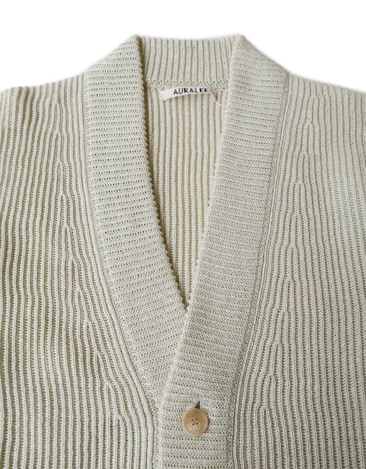 hemp rib knit big cardigan