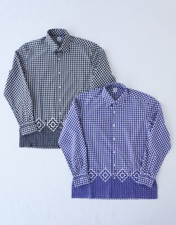 Embroidery on Gingham Check - bias