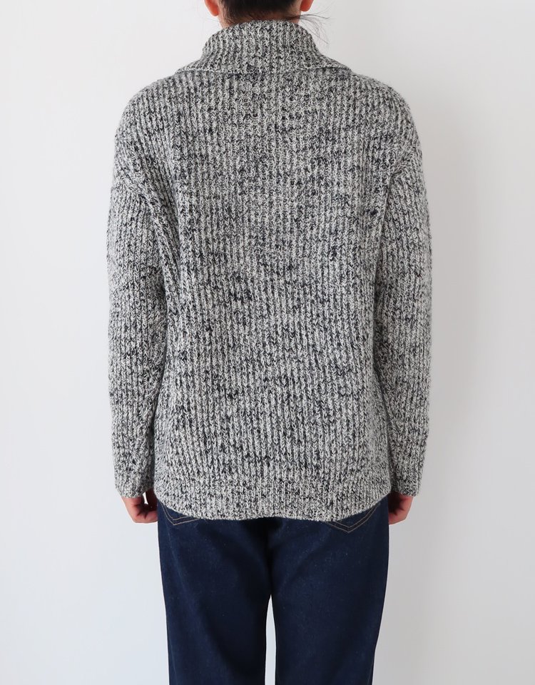 WOOL BABY ALPACA MIX RIB KINT ZIP TURTLE ニット