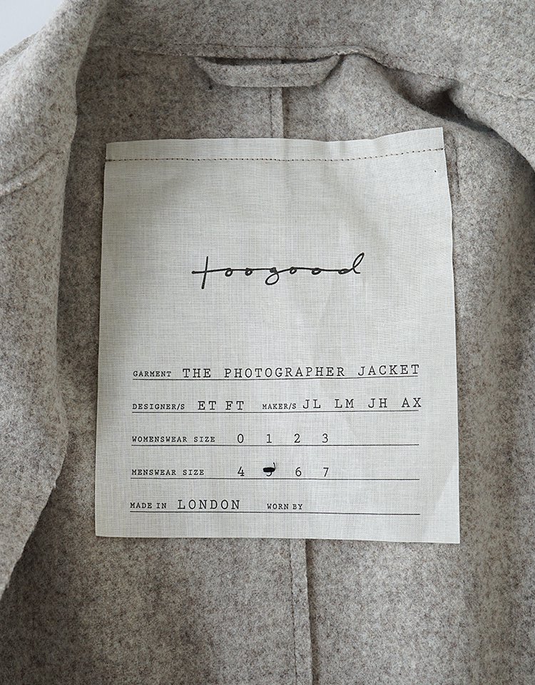 toogood】THE PHOTOGRAPHER JACKET - wool felt｜kink online shop