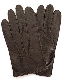 Peccary Leather Glove - Unlining / Bark