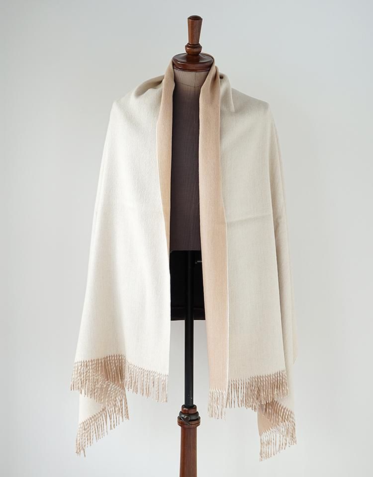 THE INOUE BROTHERS】TWO-COLOUR LARGE BRUSHED STOLE｜kink