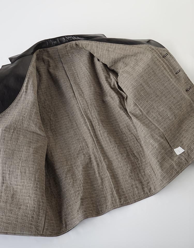 TAIGA TAKAHASHI】SACK LEATHER JACKET / LOT. 803｜kink online