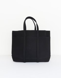 WASHED CANVAS 6POCKETS TOTE [M] / Black