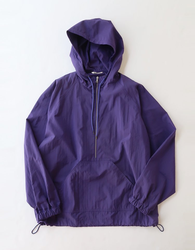 WASHED COTTON NYLON WEATHER HOODED ZIP-