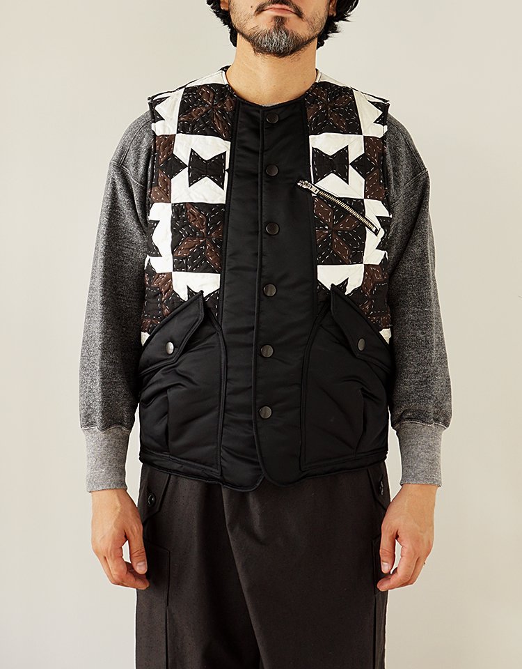 【KHOKI】Hand patchwork quilted vest｜kink online shop