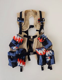 Hand patchwork quilted military vest