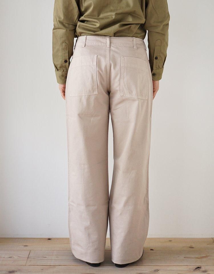 HUSBANDS】WIDE HIGH-WAISTED CHINO - Cotton drill｜kink