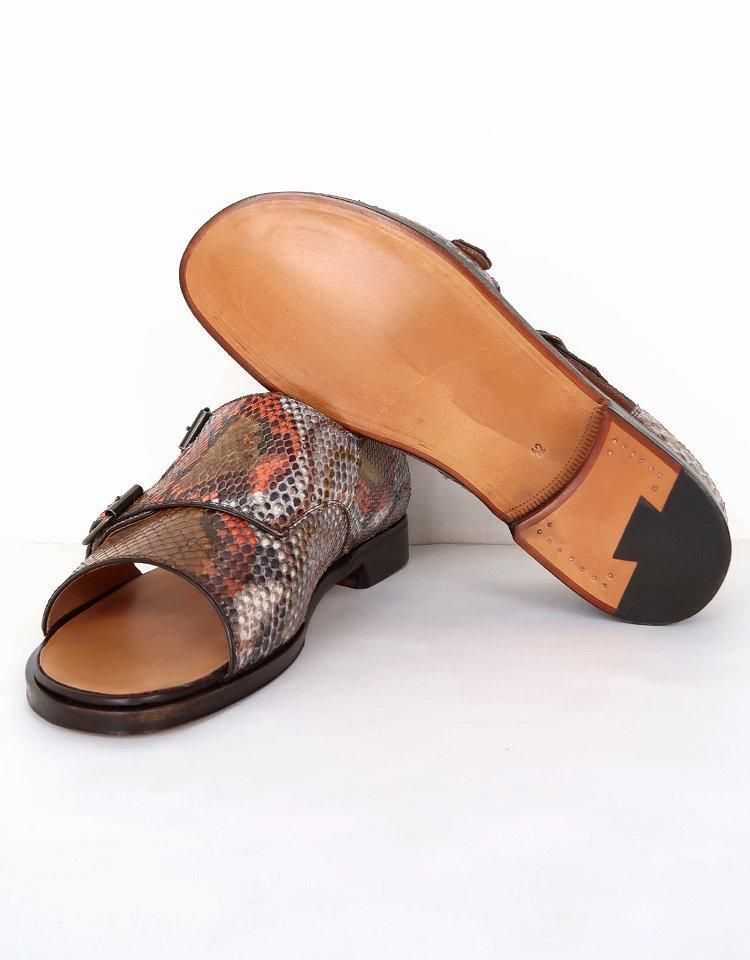 F.LLI Giacometti / MARMOLADA】 W-monk Strap Sandals - PYTHON