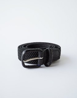 Rubber Mesh Belt - Crocodile Wrapped Buckle