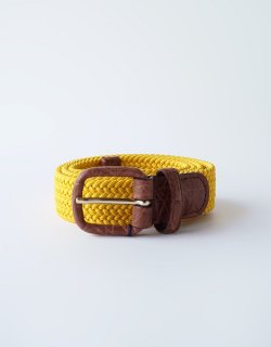 Rubber Mesh Belt - Crocodile Wrapped Buckle