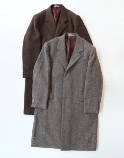 LAMA SHETLAND WOOL TWEED CHESTERFIELD COAT