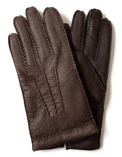 Peccary Leather Touchscreen Gloves - Cashmere Lining 