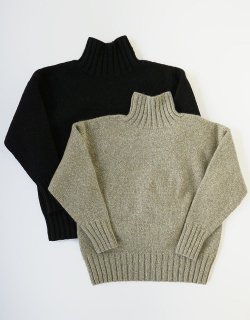 YOKE TOP TURTLE NECK SWEATER - hand knitting