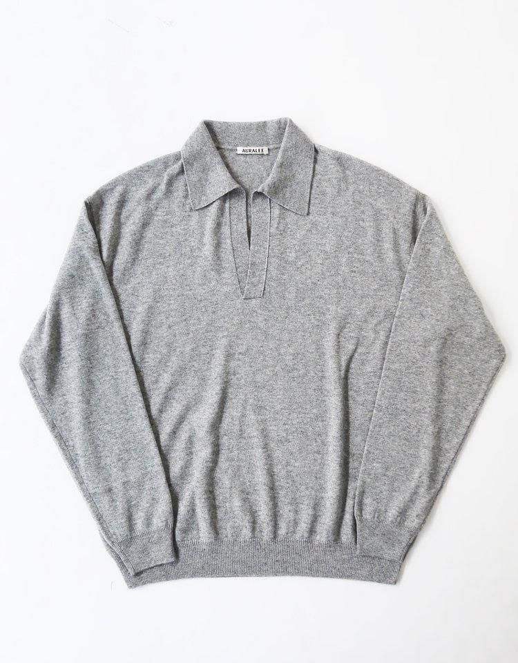 AURALEE】 SUPER FINE CASHMERE SILK KNIT SKIPPER POLO|kink AURALEE】 SUPER FINE CASHMERE SILK KNIT SKIPPER POLO|kink