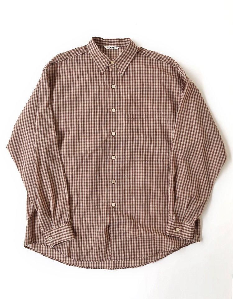 AURALEE】 AIRY LIGHT COTTON CHECK BIG SHIRT｜kink online shop