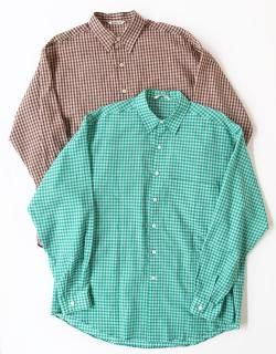 AIRY LIGHT COTTON CHECK BIG SHIRT