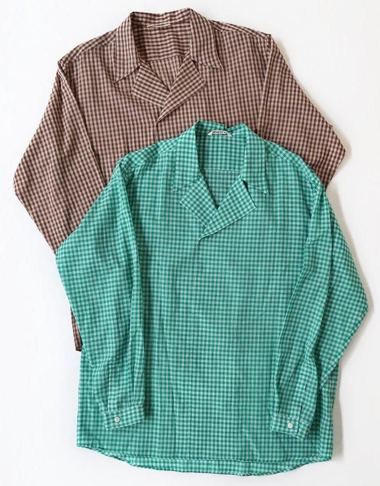 AURALEE】 AIRY LIGHT COTTON CHECK P/O SHIRT｜kink online shop
