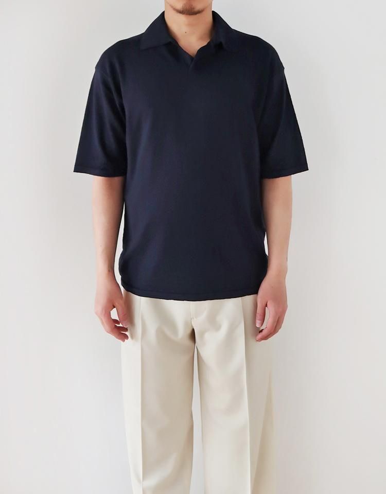 AURALEE】 PRODUCT DYED WOOL KNIT POLO｜kink online shop