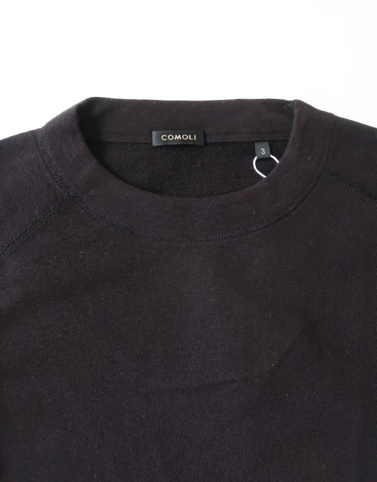 も*ん様 25SS comoli コモリ LWコットン裏毛 半袖クルー ブラック COMOLI (コモリ) LWコットン裏毛 半袖クルー