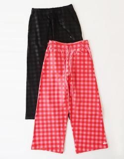 GINGHAM PRINT SWEAT PANTS