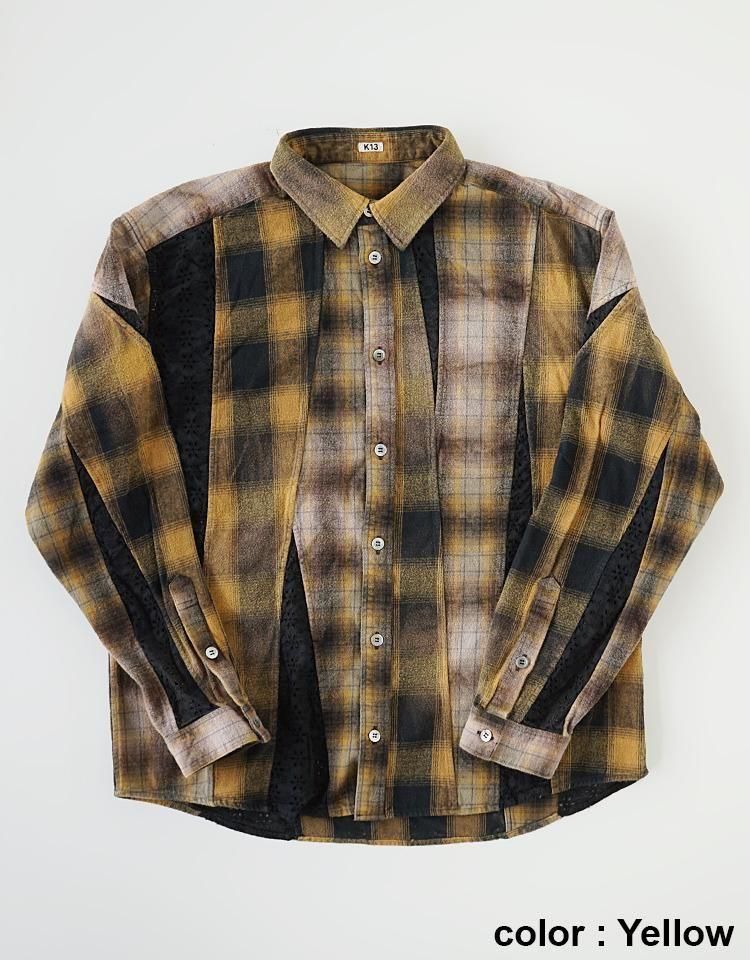 KHOKI】Vintage-effect asymmetric shirt｜kink online shop