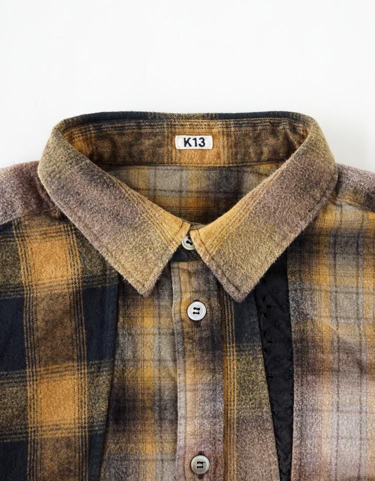 KHOKI】Vintage-effect asymmetric shirt｜kink online shop