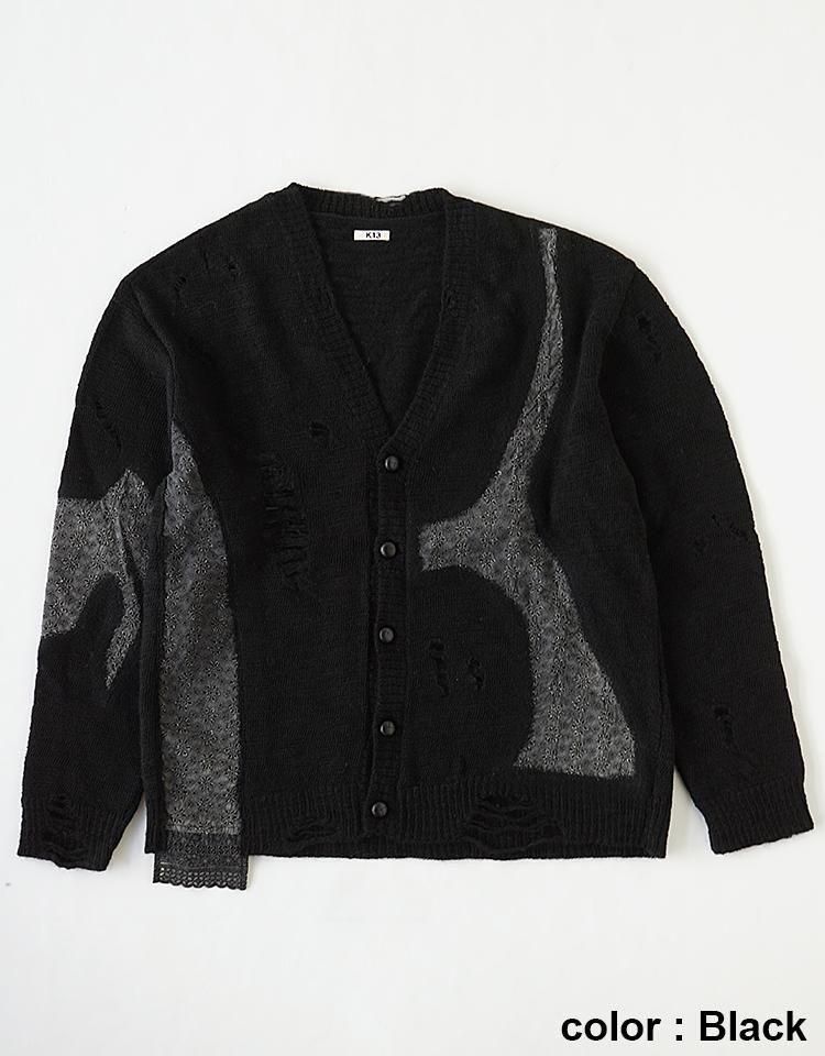 【美品】　KHOKI カーディガン KHOKI】Needle punched lace cardigan｜kink online shop