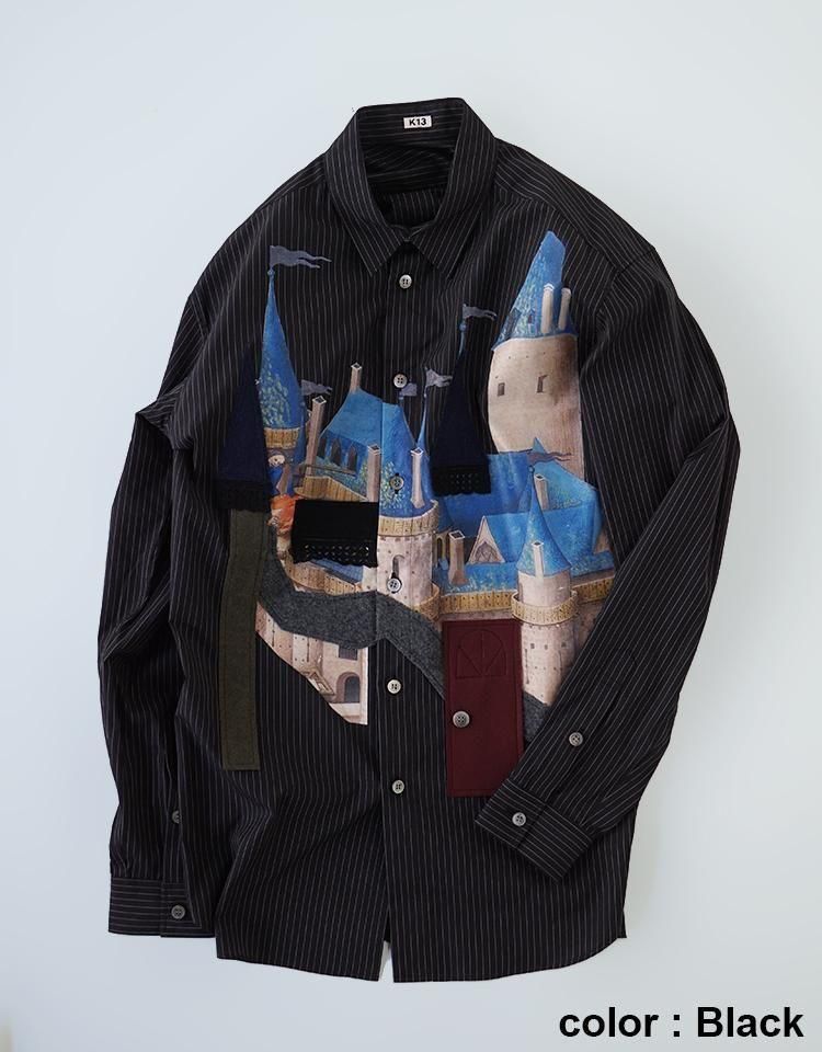 【KHOKI】25aw Appliqué-detail shirt Applique-detail shirt | KHOKI