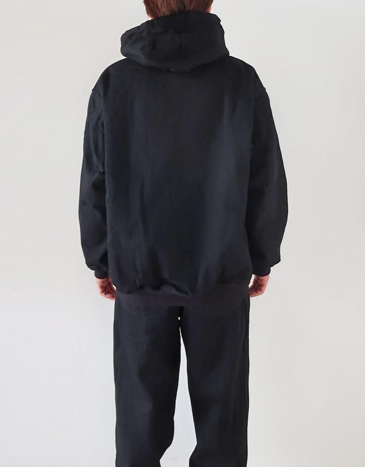 COMOLI】 ブラックデニム ジップパーカ / C03-01003｜kink online shop