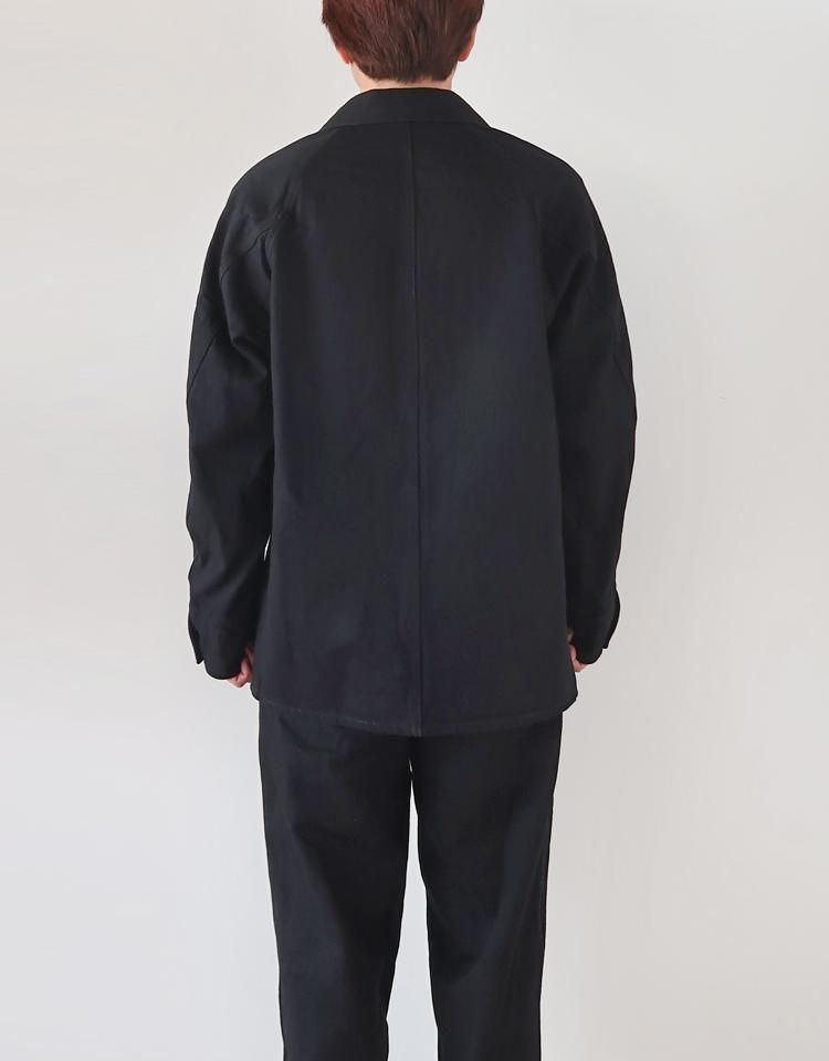D*r様 COMOLI ブラックワークジャケット　22SS サイズ2 COMOLI ブラックデニム ワーク ジャケット, Black – Navyblue