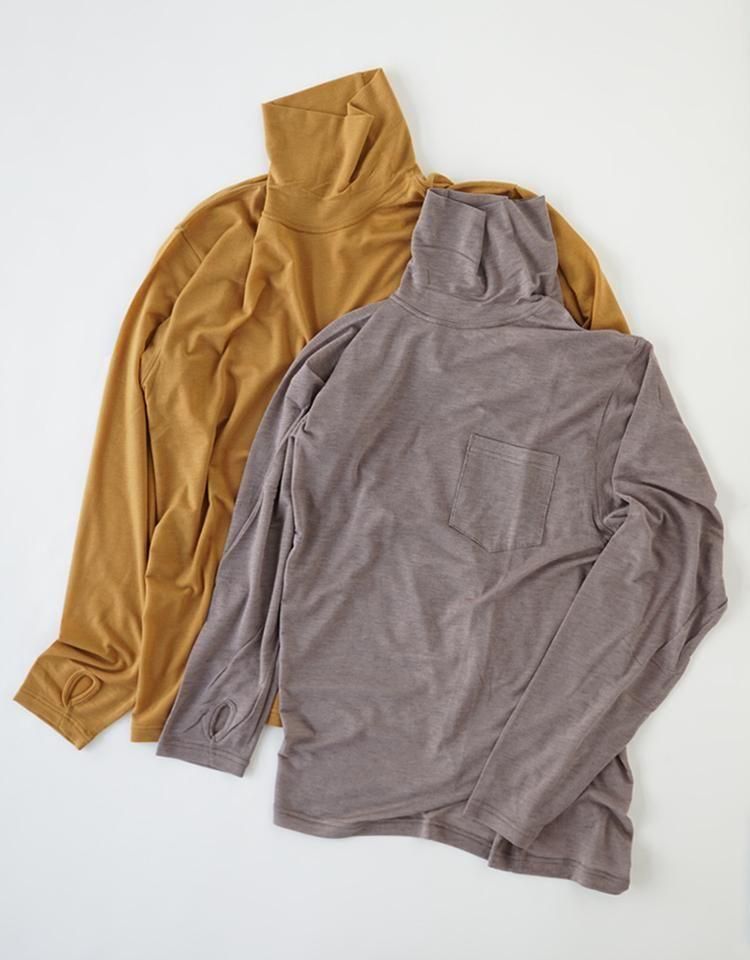 BLACKBIRD】turtle neck long sleeve cutsewn / B-006-T01b｜kink