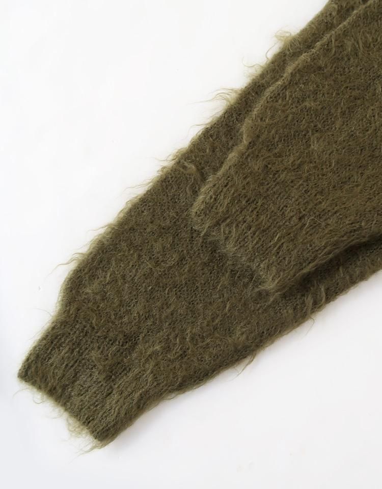 【別注】AURALEE BRUSHED SUPER KIDMOHAIR KNIT Auralee Brushed Super Kid Mohair Knit Polo | Gray Beige