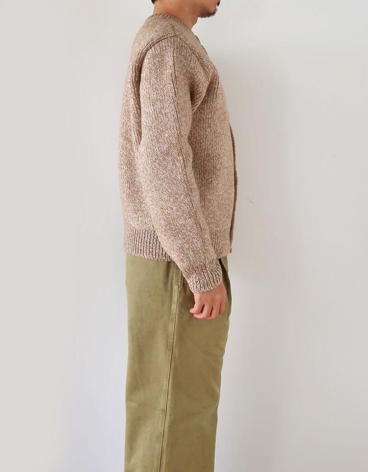 AURALEE】 DOUBLE-FACED WOOL ALPACA LOW GAUGE KNIT CREW-NECK