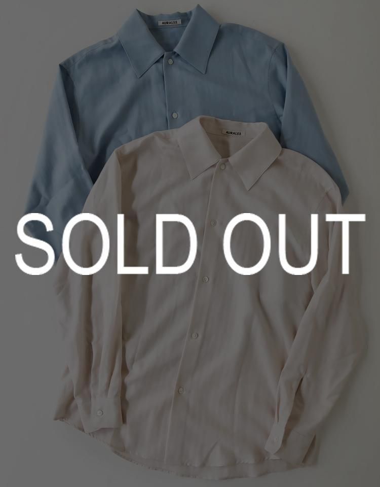 AURALEE】 COTTON CASHMERE HERRINGBONE SHIRT｜kink online shop