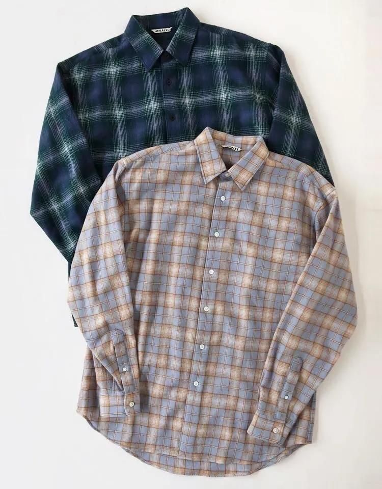 AURALEE】 AIRY WOOL CHECK SHIRT｜kink online shop